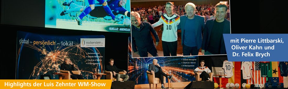 Bild. Pierre Littbarski, Luis Zehnter, Oliver Kahn, Dr. Felix Brych.