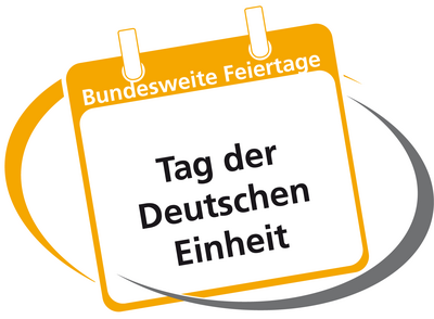 Kalender zeigt Feiertag Tag der Deutschen Einheit