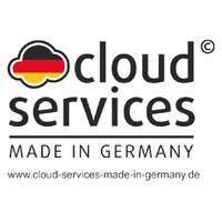 Logo des Unternehmen "Cloud Services - made in germany" (mit Link zur entsprechenden Website)