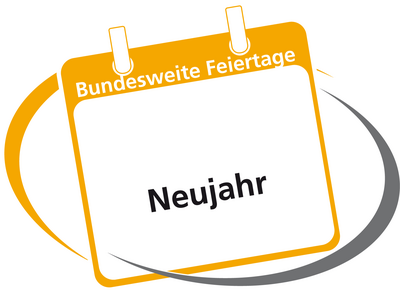Kalender zeigt Feiertag Neujahr