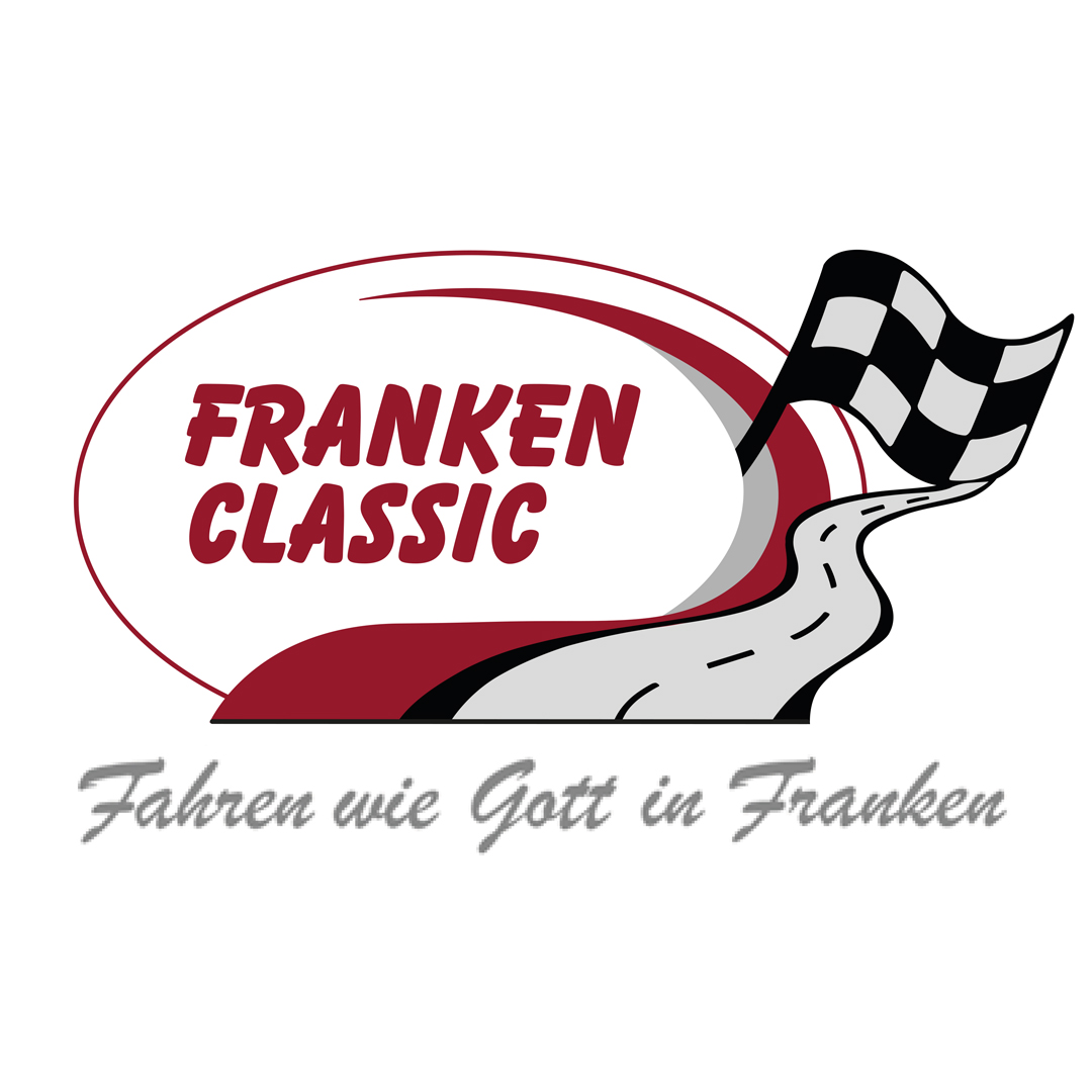 Logo der Oldtimerrallye Franken Classic: FRANKEN CLASSIC. Fahren wie Gott in Franken