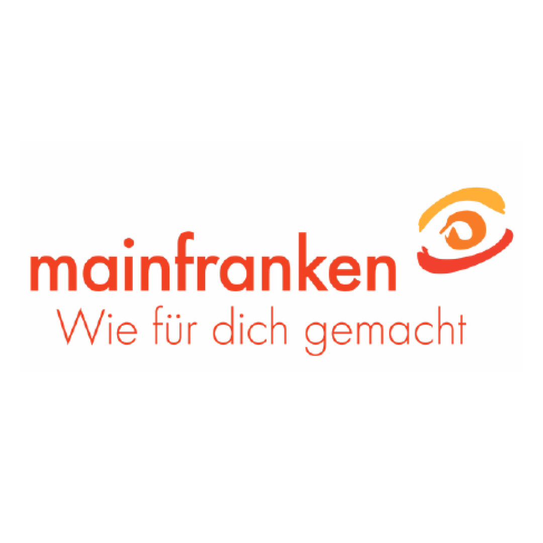 Logo der Region Mainfranken GmbH mit Text: mainfranken. Wie für dich gemacht
